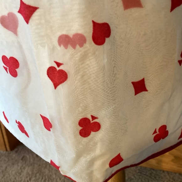 Vintage card playing, one half nylon women’s apron. White and red. - Picture 4 of 5